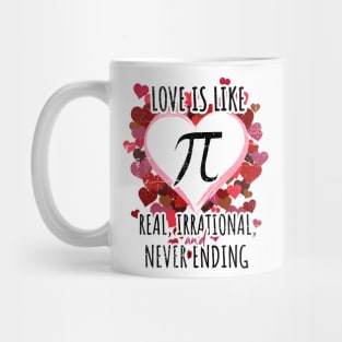 Love is Like Pi Nerdy Valentine's Day Mug